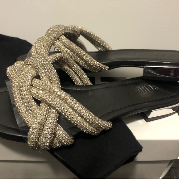 Schutz black crystal sandals. - Picture 2 of 5